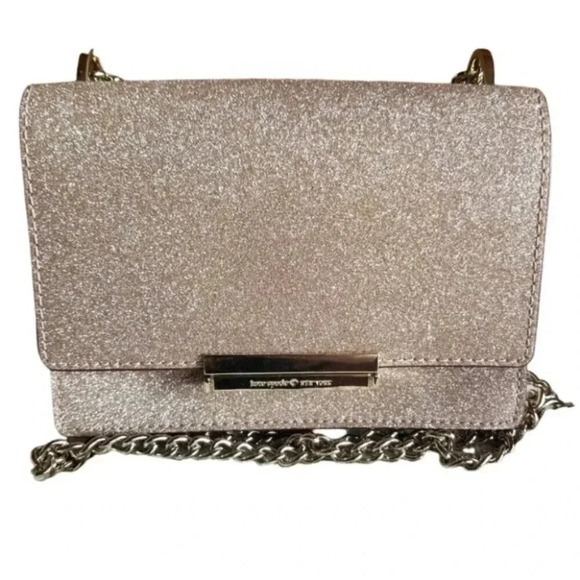 Kate Spade Rose Gold Glitter Burgess  Court Shoulder Crossbody Bag - Picture 2 of 13